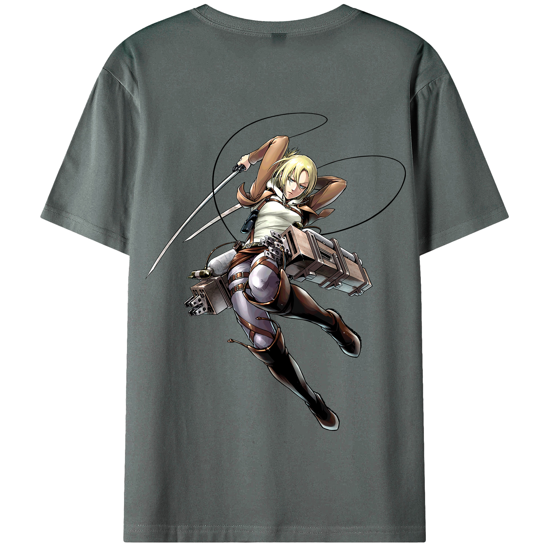 （画像用） 進撃の巨人 アニ・レオンハート Attack on Titan Annie Leonhart 綿100％半袖Tシャツ（背面プリント）